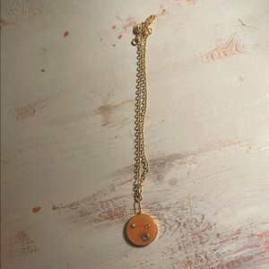 Gold Circular Pendant Necklace with Delicate Chain